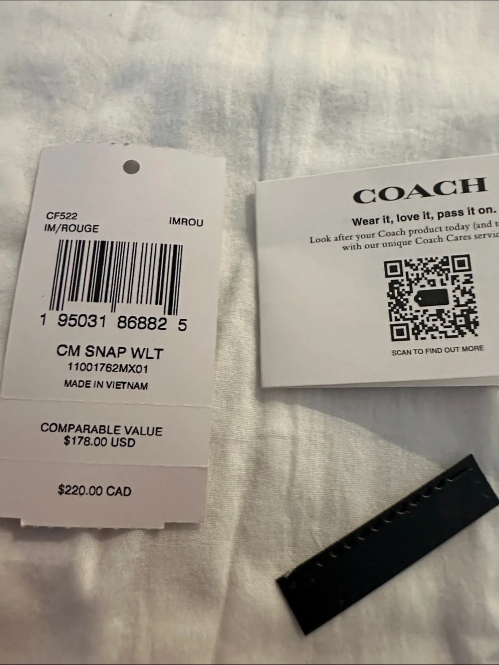 Coach Black Compact Snap Wallet